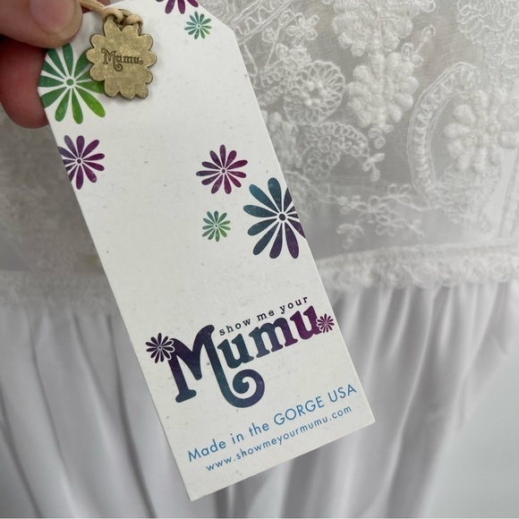 Show Me Your Mumu White NWT Crochet Lace Mini Sleeveless nightgown Size Small - Picture 5 of 9